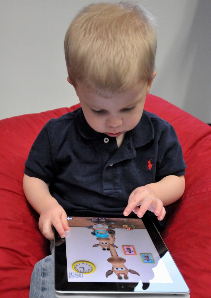 A child using a tablet computer